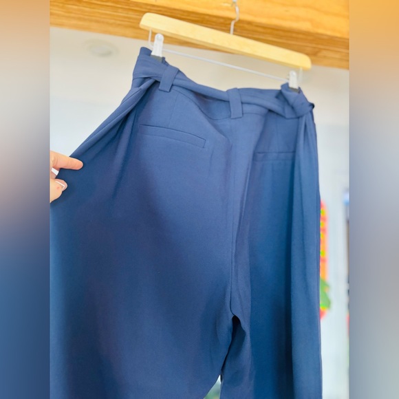 Boden Melina Navy Paperbag Waist Pants Tie Belt | Size 16/18 Plus | NWT Cord - Picture 6 of 8